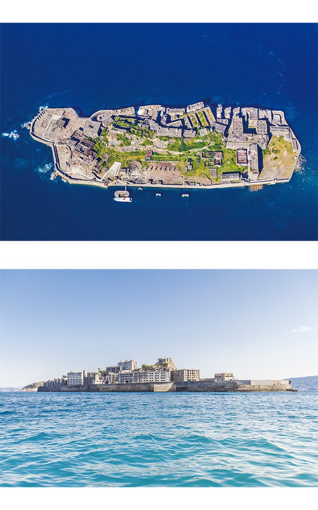 パステル画 サイン入りパステル画「軍艦島？」Kenji作者不明＞長崎、端島、海 パステル画 サイン入りパステル画「軍艦島？」Kenji作者不明