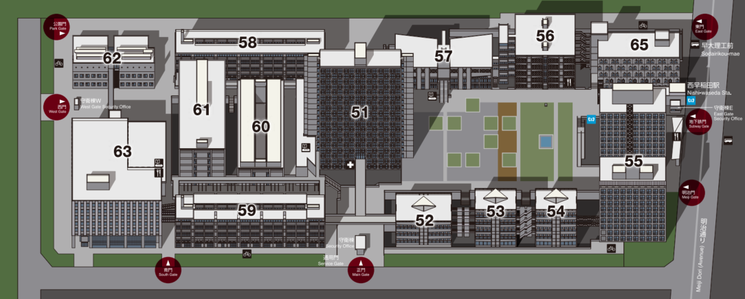 ※2023年7月現在の西早稲田キャンパス