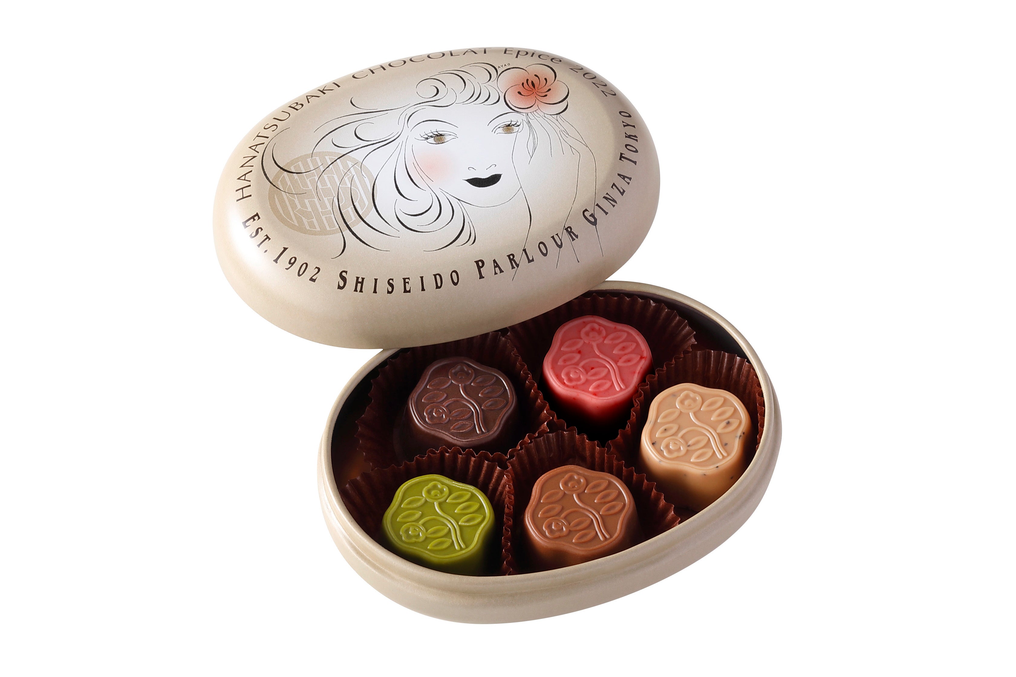 『１２０周年記念 花椿ショコラ５個入 エピセ』 1,296円(税込)