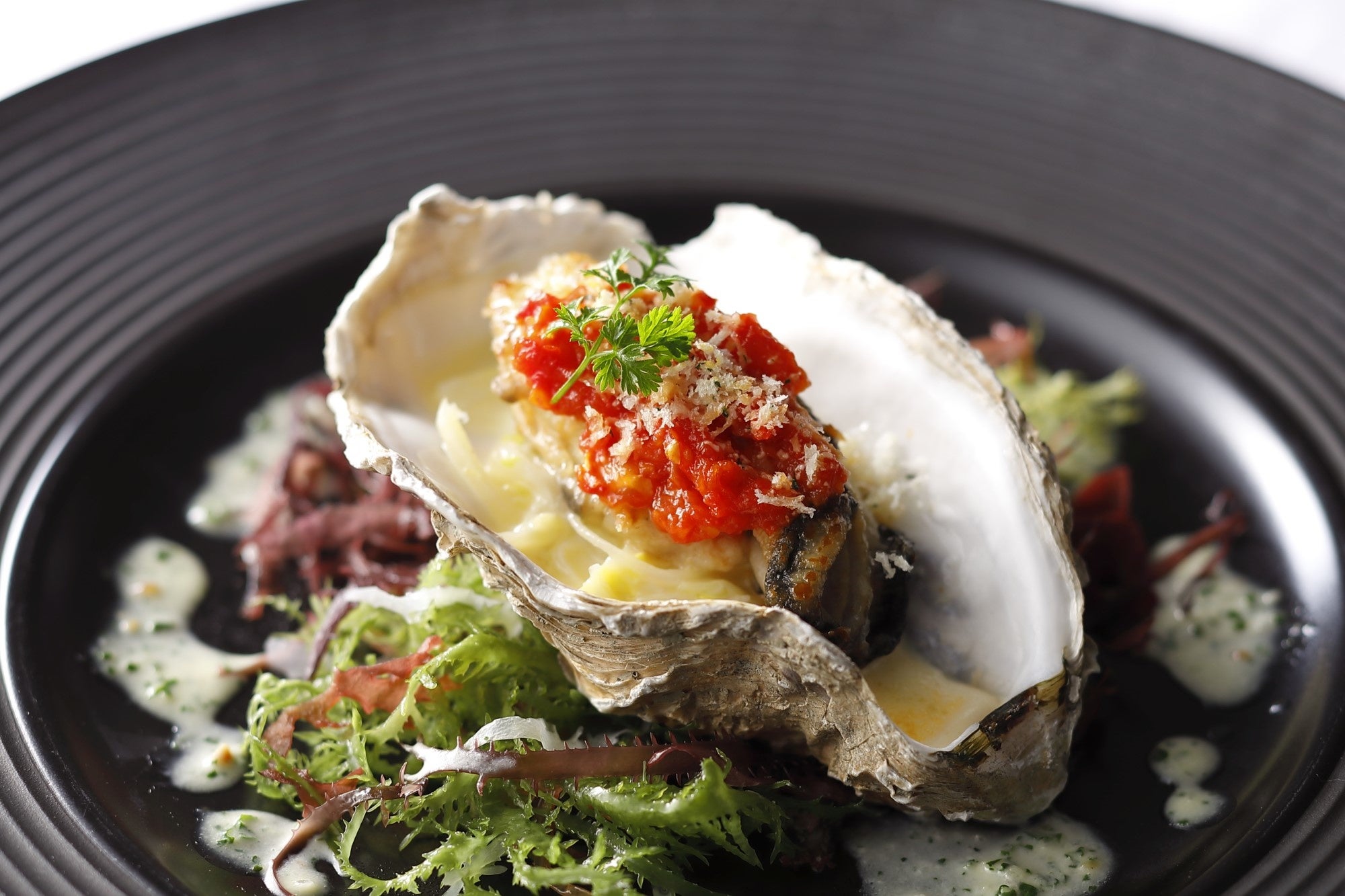 北海道　厚岸町産　弁天かきのムニエル　香草パン粉焼き