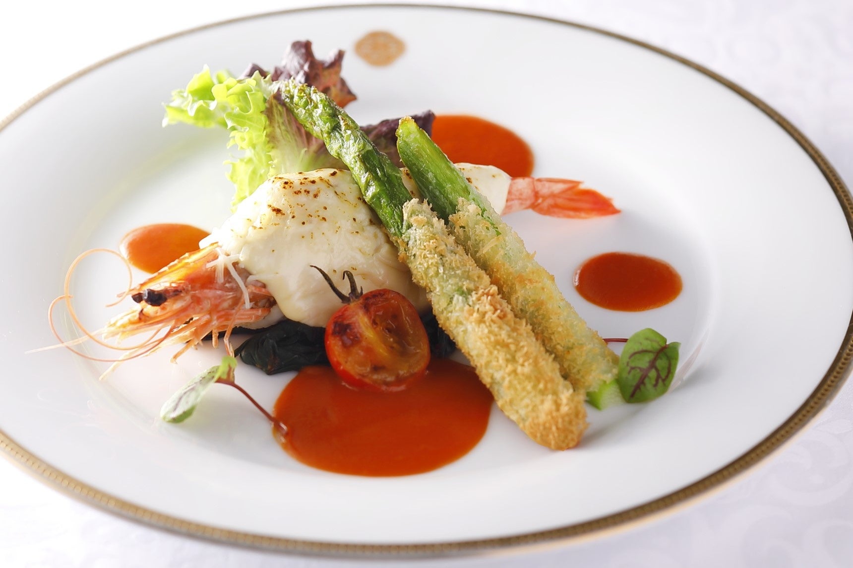 120周年マンスリー　舌平目をまとった車海老　 ベシャメルソース“アントワネット”