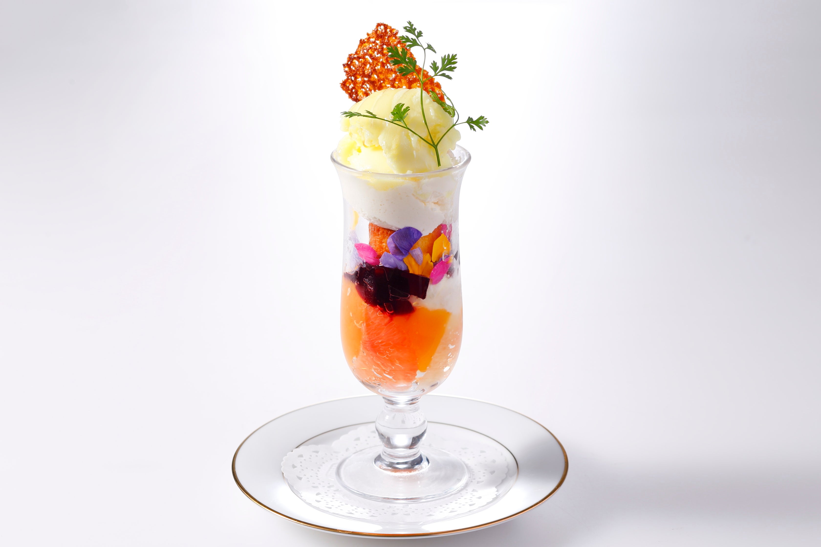 『フルールプランタニエール～宮崎県産日向夏のジュレとフリュイドゥソレイユのジュレ』