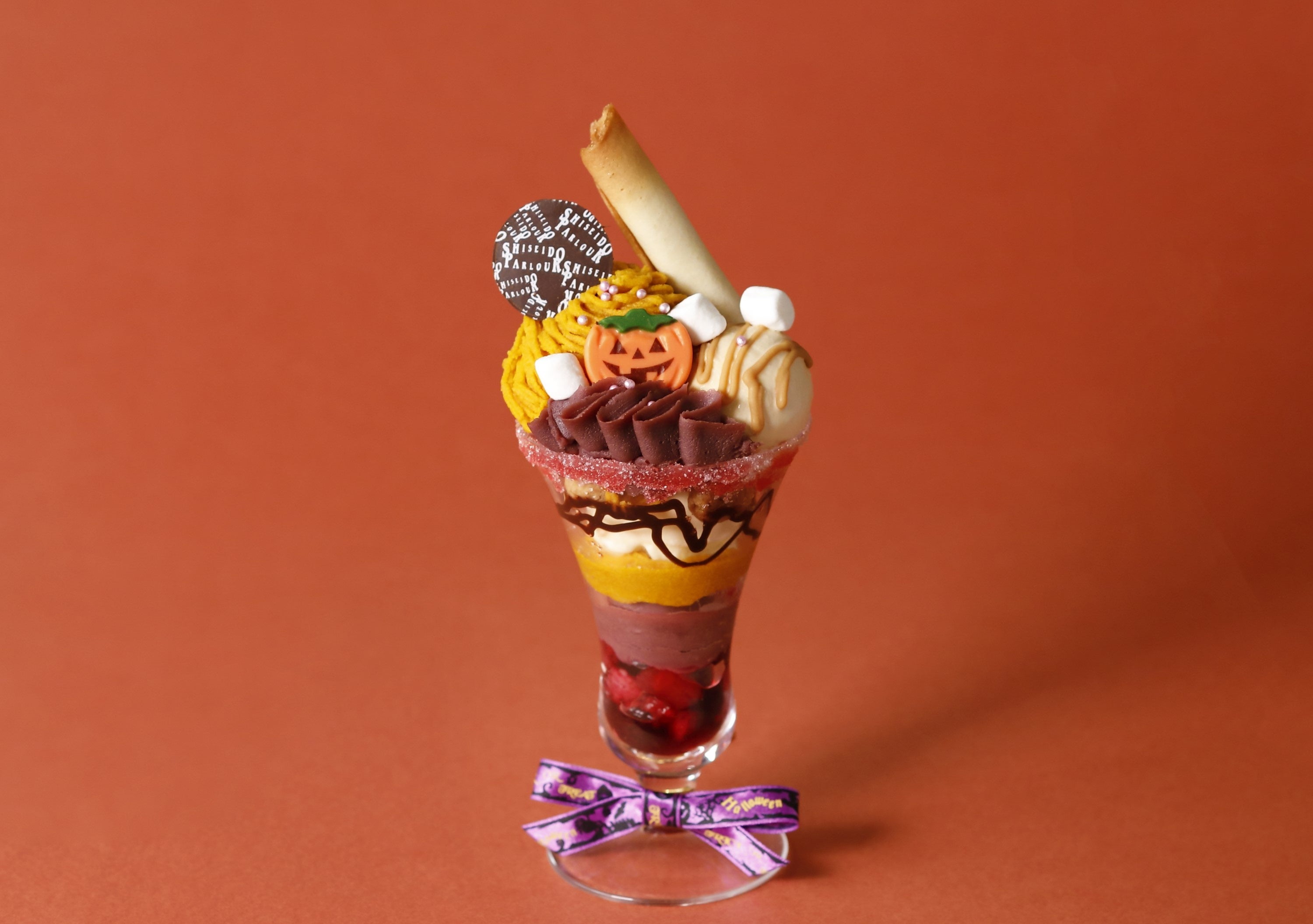 かぼちゃと紫いものハロウィンパフェ