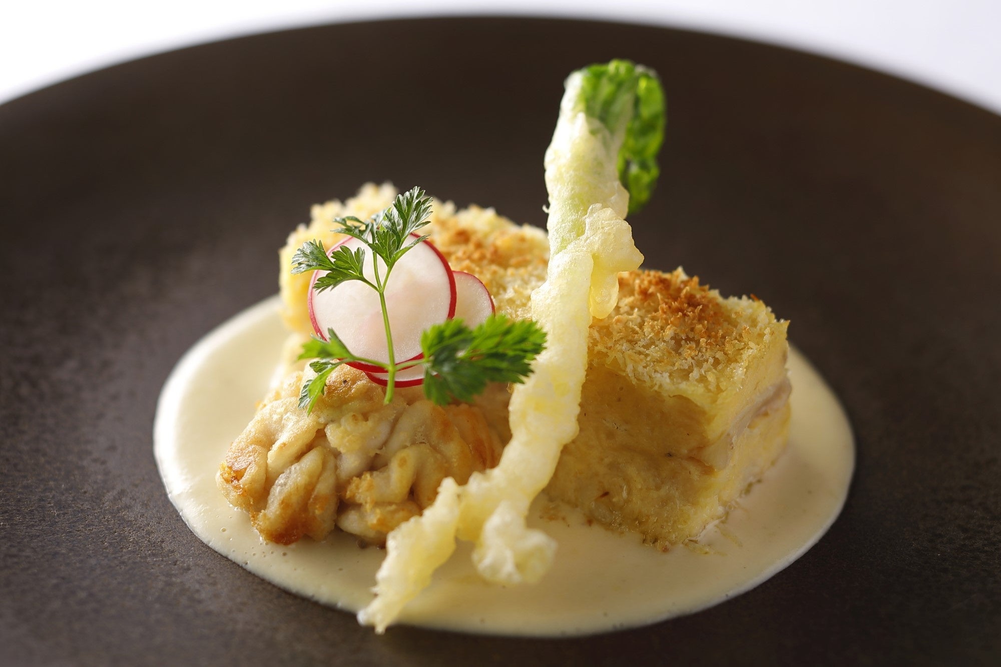 真鱈のブランダード　白子のクリームソース