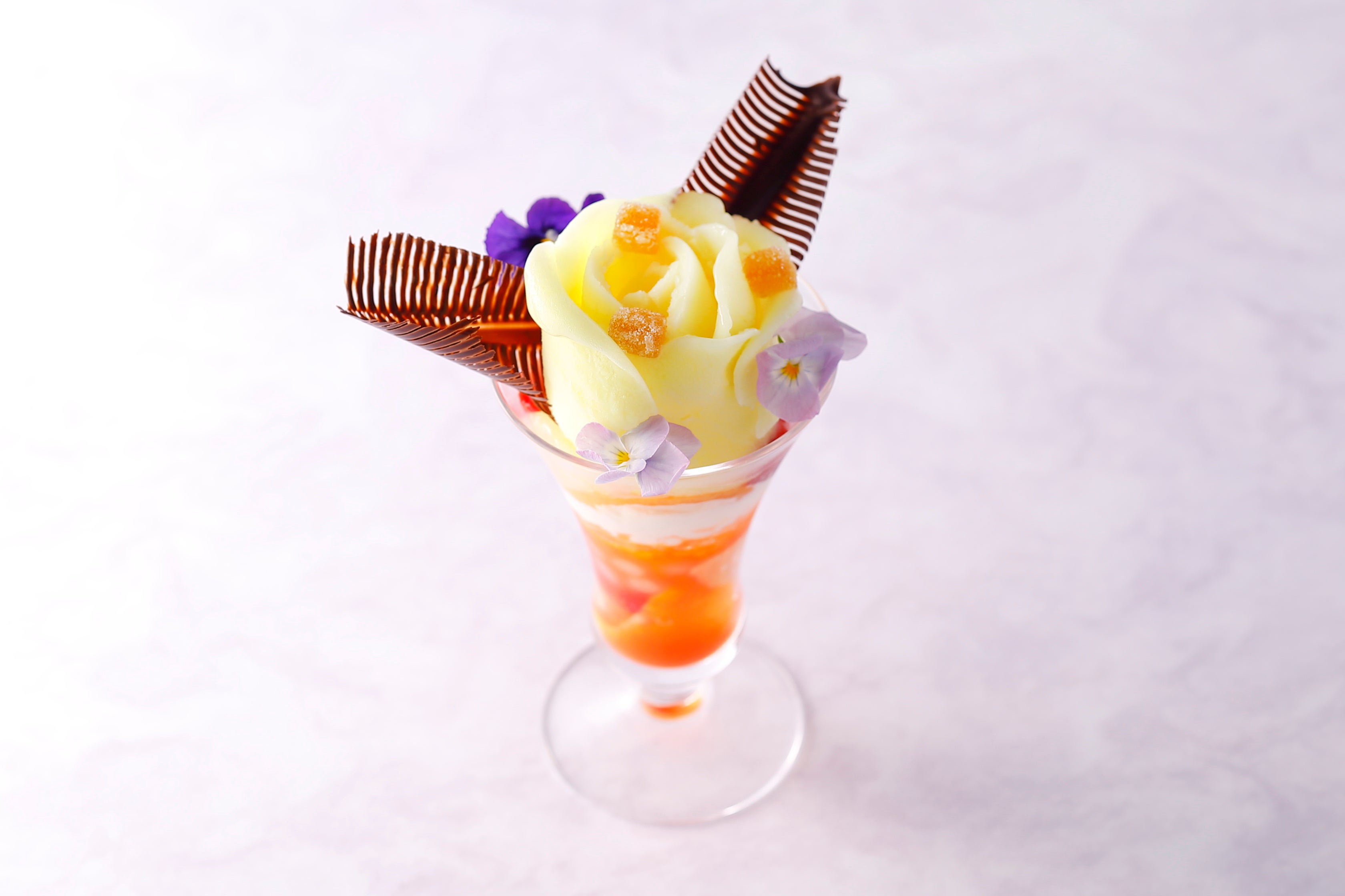 国産日向夏と瀬戸内産ブラッドオレンジのパフェ