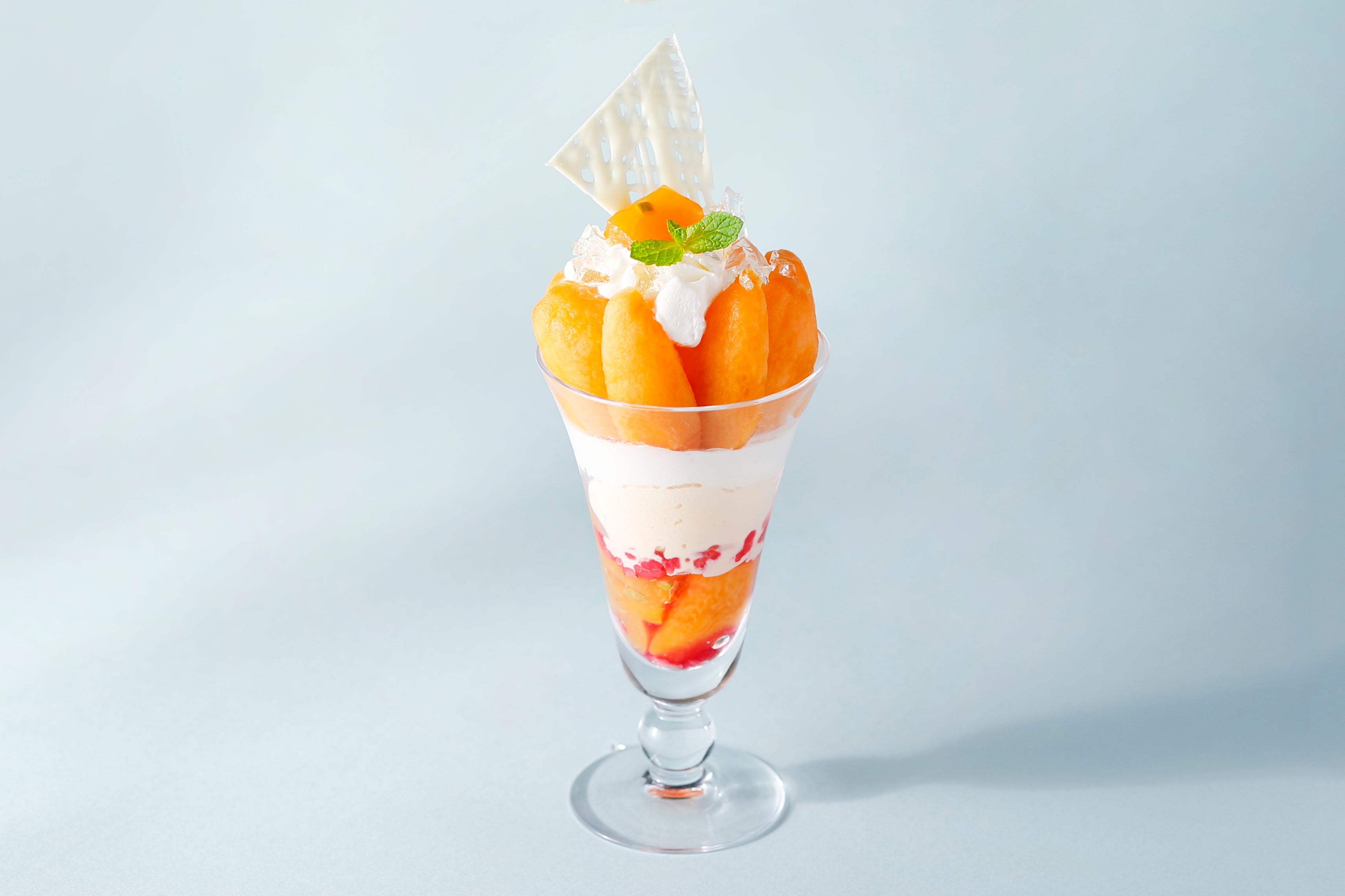 温暖な気候と海からの風に包まれて育った九州産のびわのパフェ