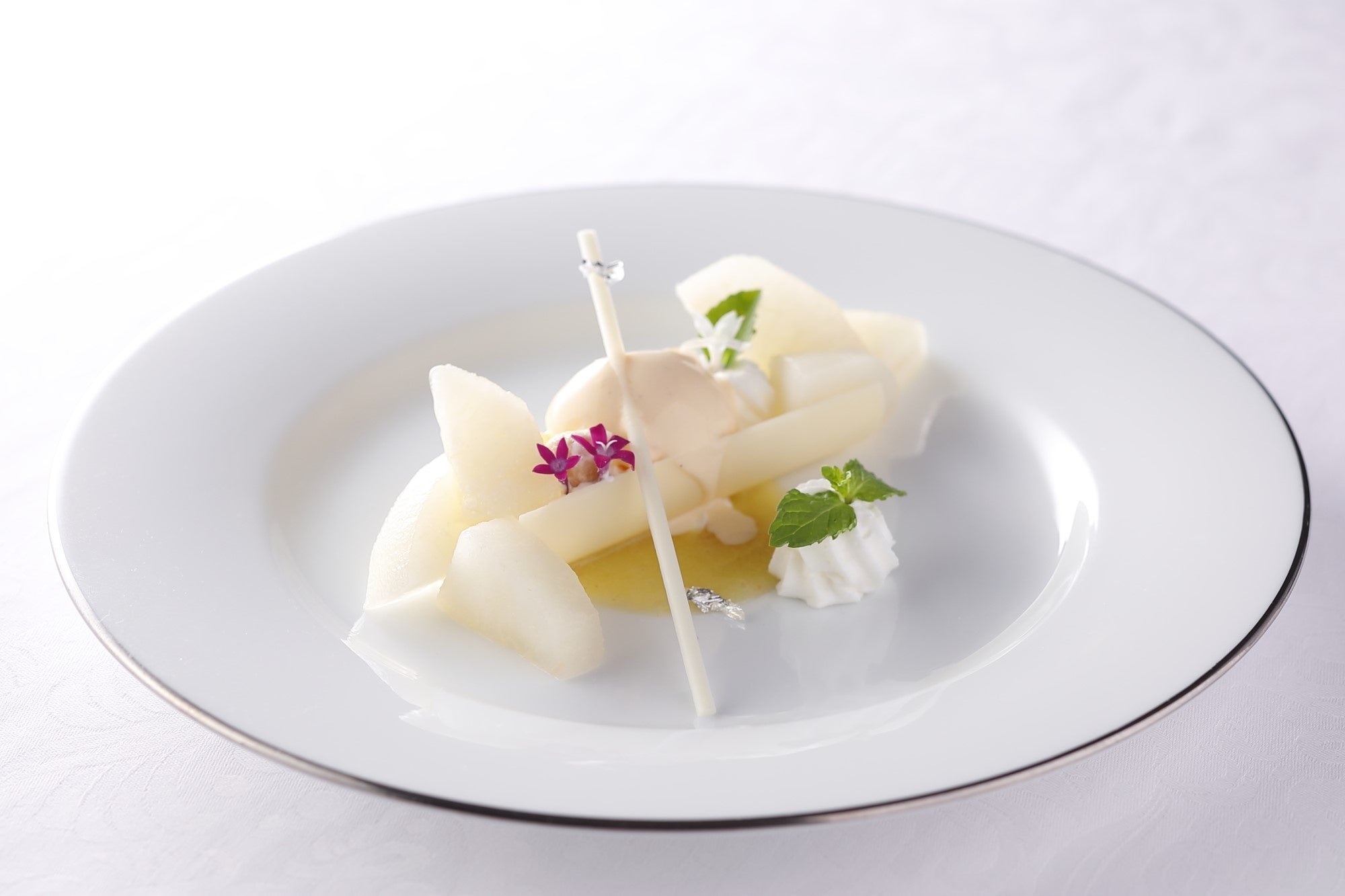 石川県産 和梨のコンポート バニラアイスクリーム添え