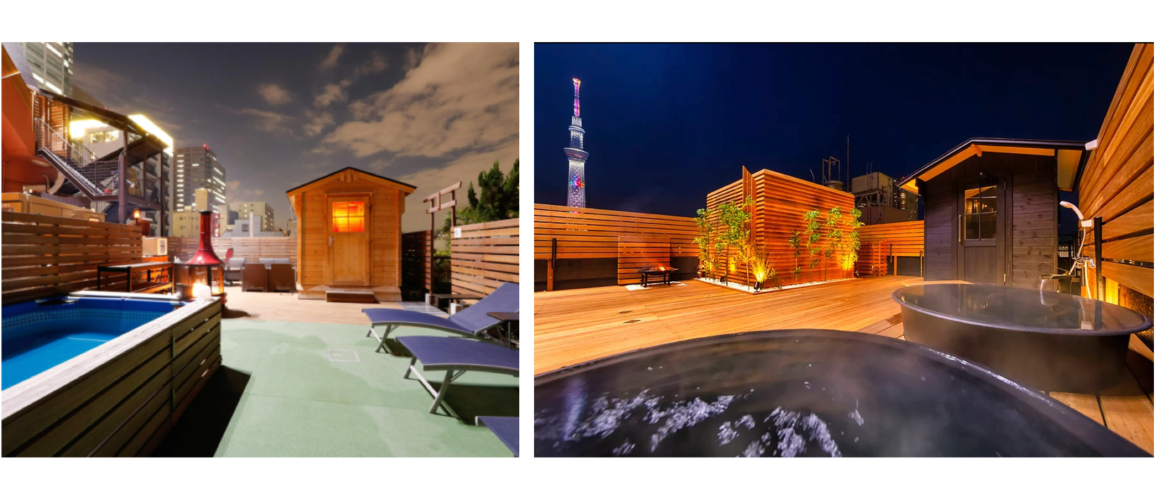 左から、SAUNA GARDEN錦糸町、The錦糸町