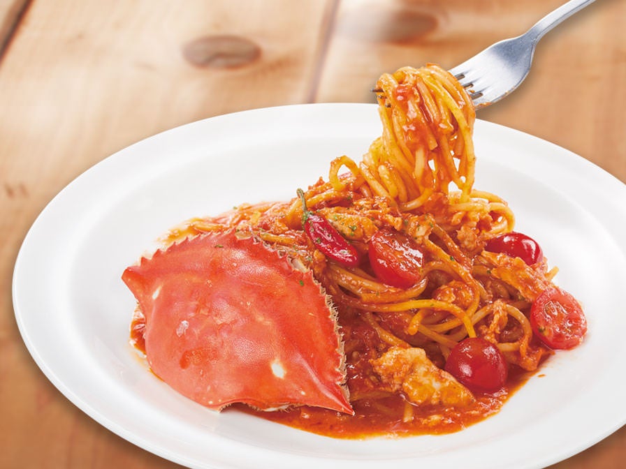 渡り蟹とトマトのアメリケーヌパスタ