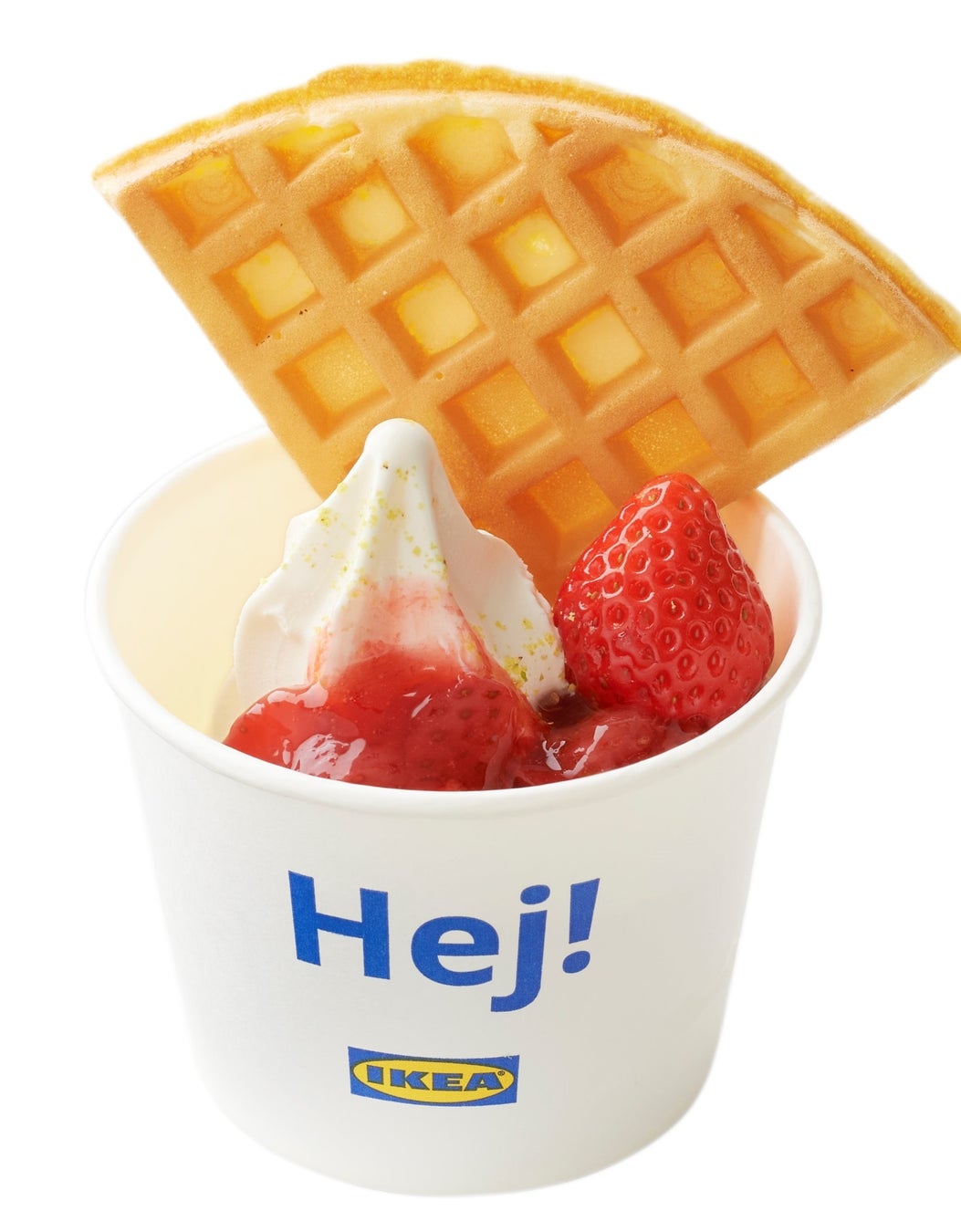 IKEA「ワッフル ストロベリーサンデー 」250円