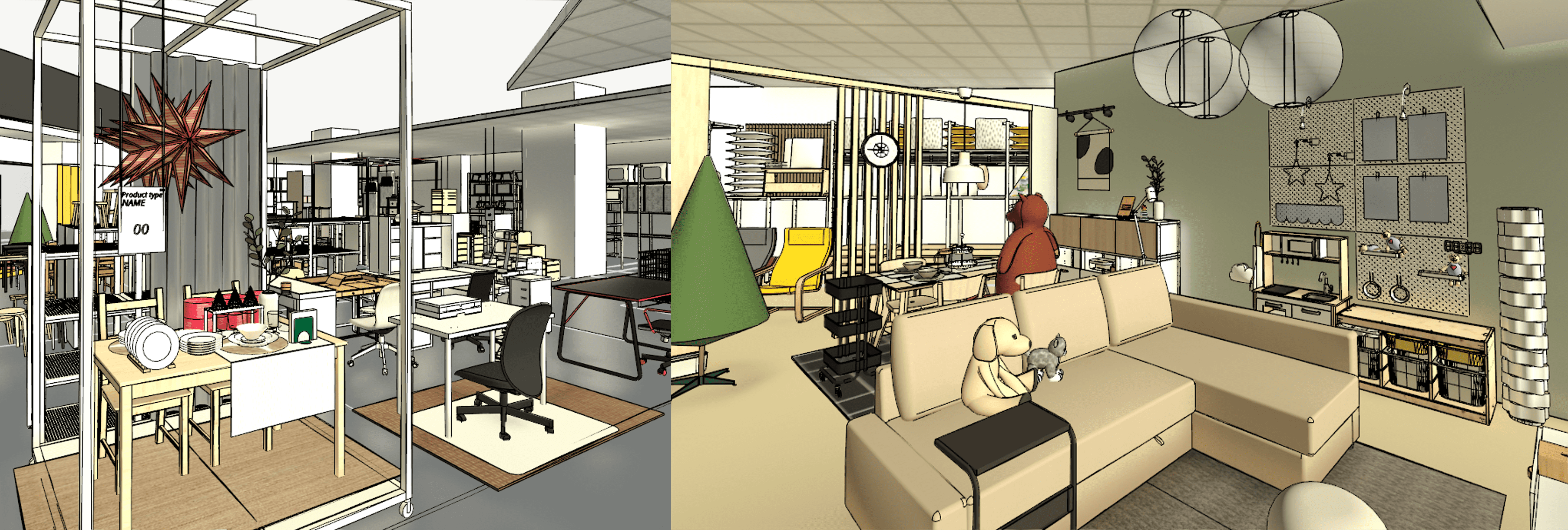 IKEAポップアップストア in 京都の内装イメージ