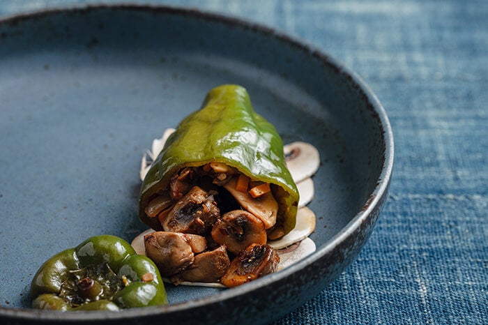 マッシュルームとピーマンのドルマ