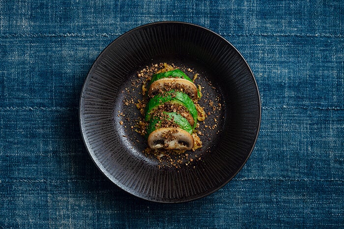 マッシュルームとアボガドのミルフィーユロースト