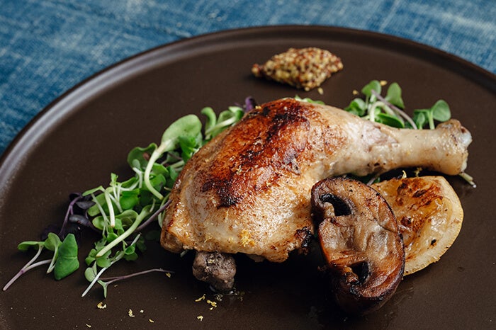 マッシュルームと鶏のレモンコンフィ