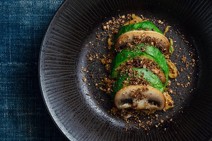 マッシュルームとアボガドのミルフィーユロースト