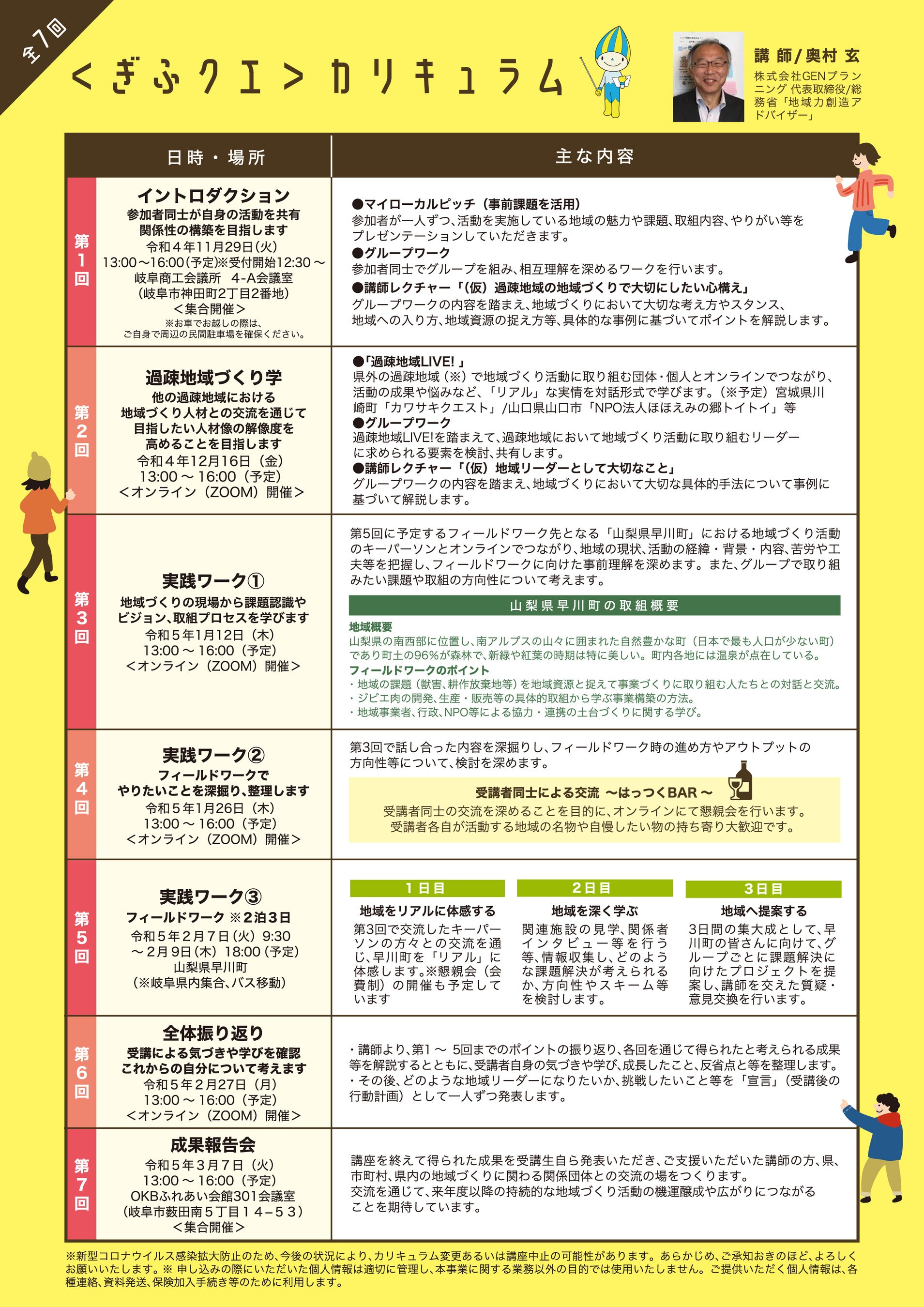 募集チラシ(裏・詳細スケジュール)