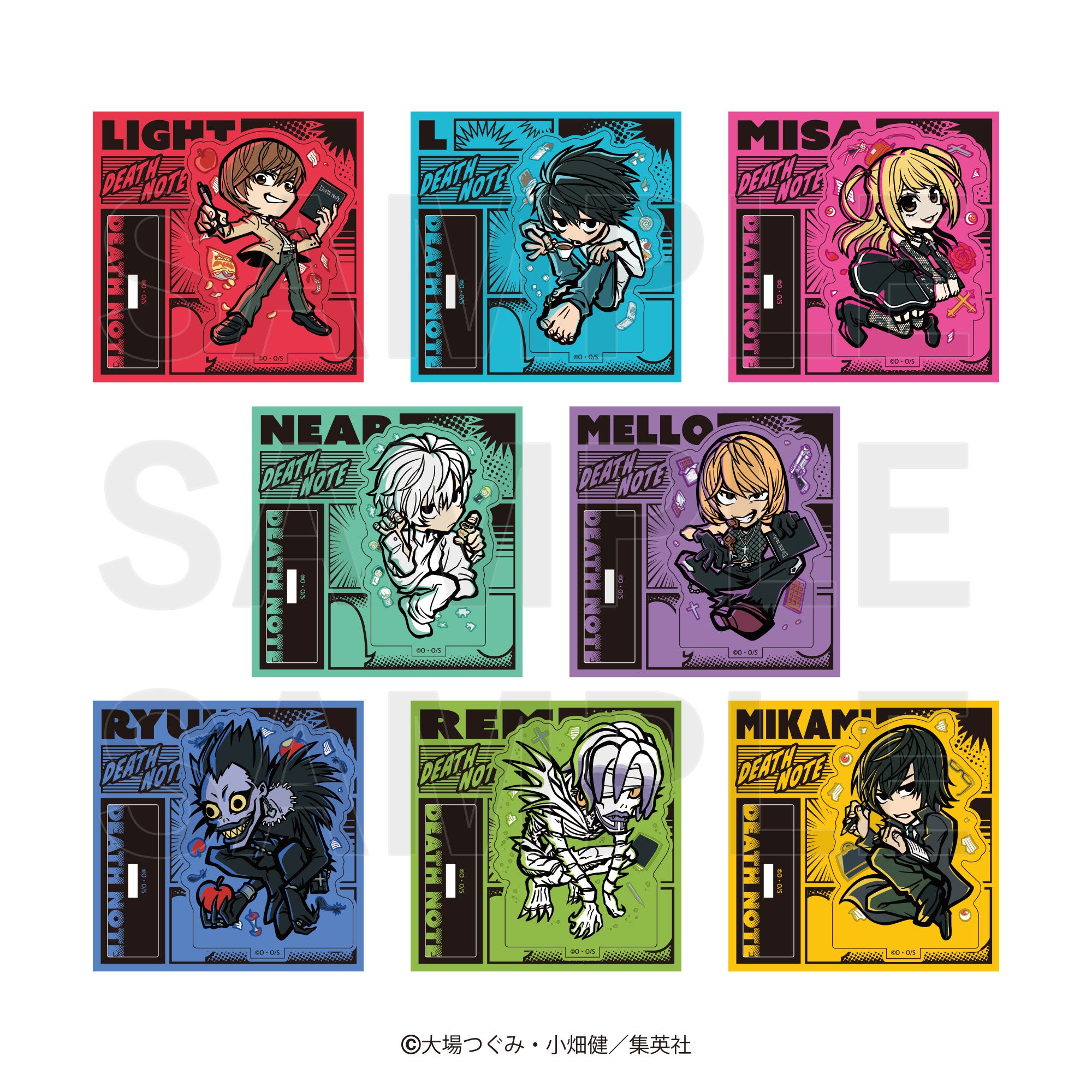 DEATH NOTE」の原作イラスト、描き起こしデフォルメイラストを使用した