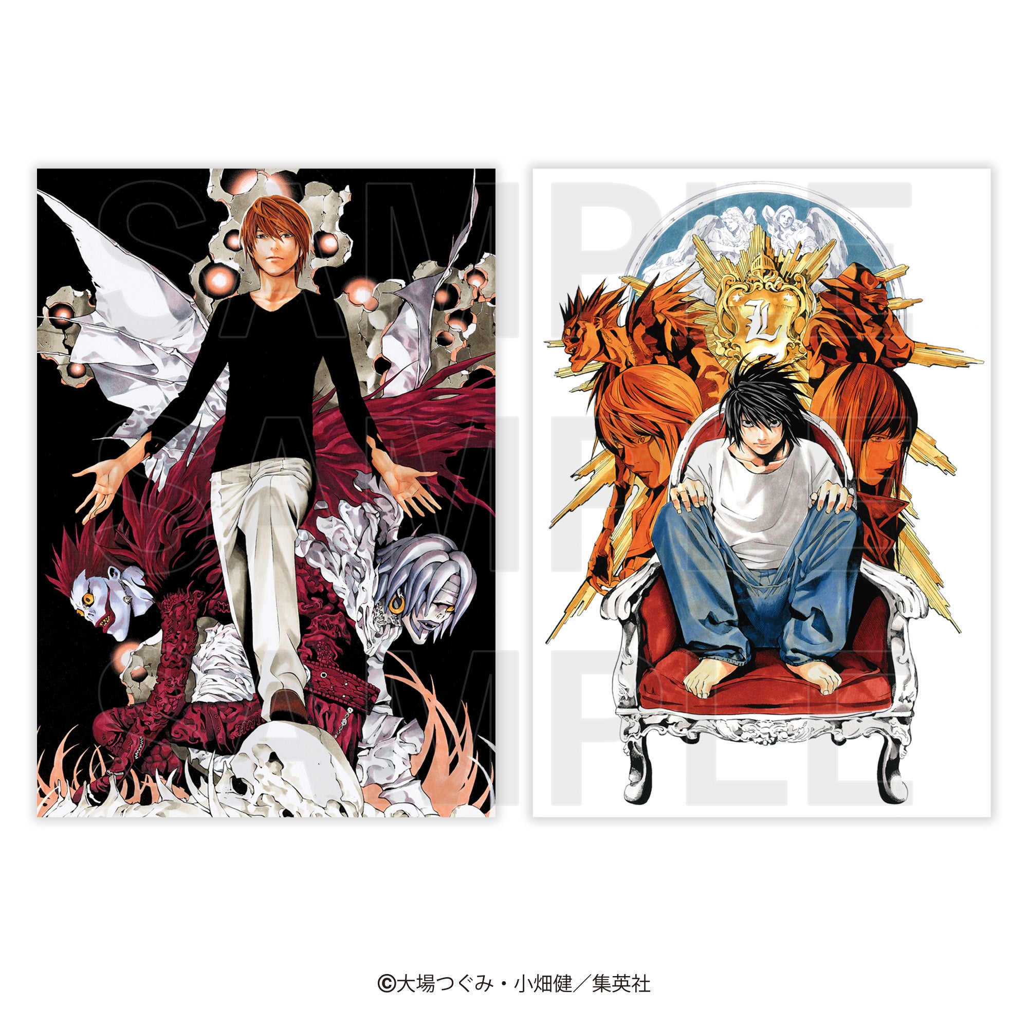 DEATH NOTE」の原作イラスト、描き起こしデフォルメイラストを使用した