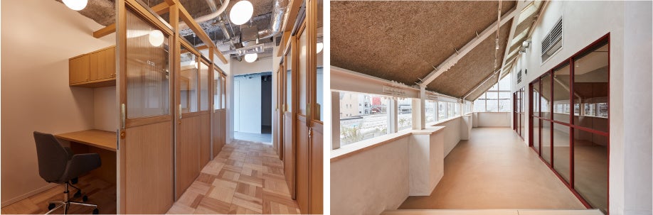 左) ブース　右) 個室401