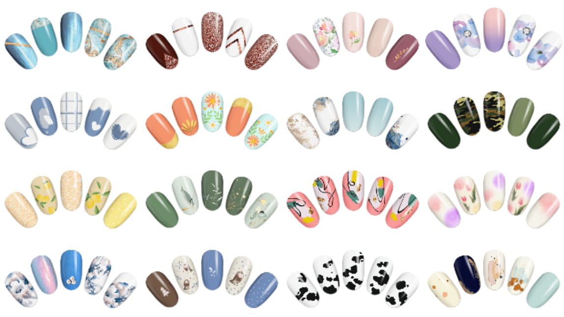 搭載されているネイルデザインの一部