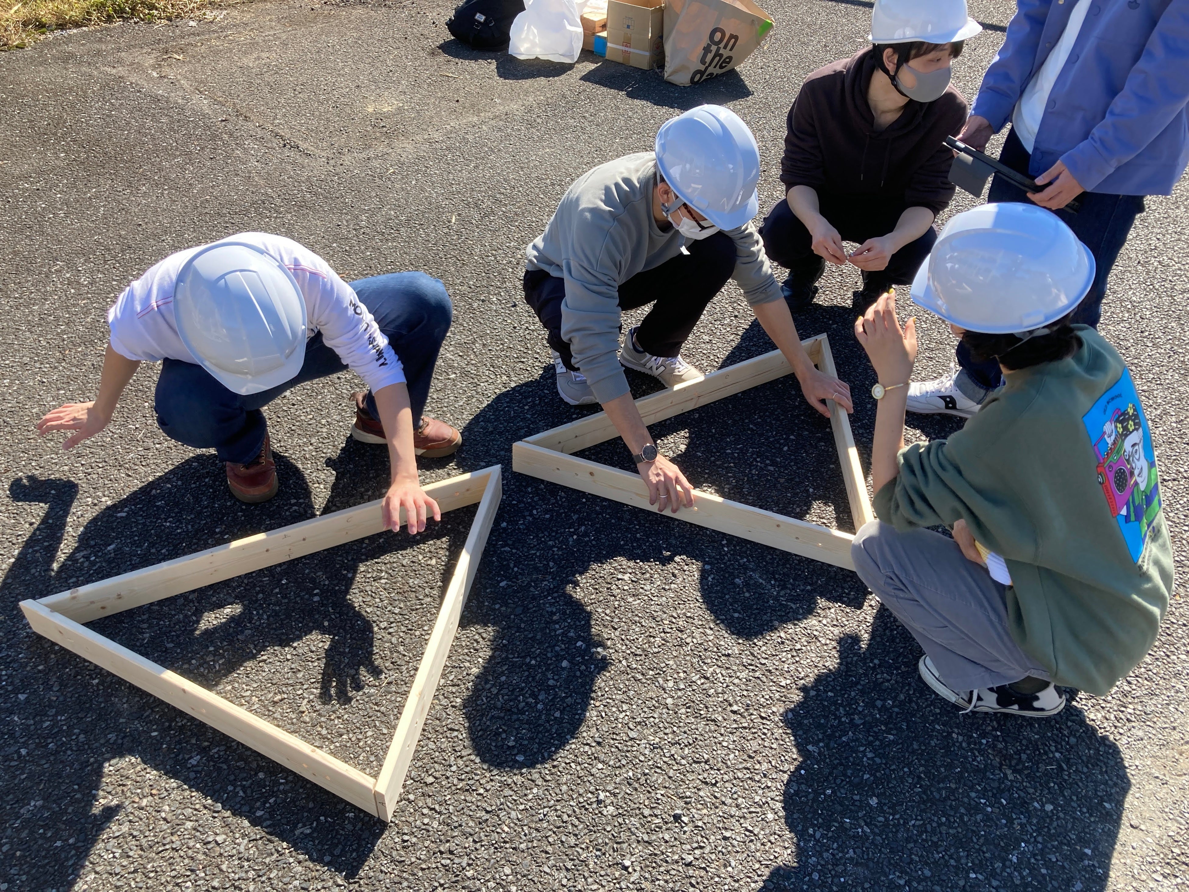 木質ドーム 組み立て開始