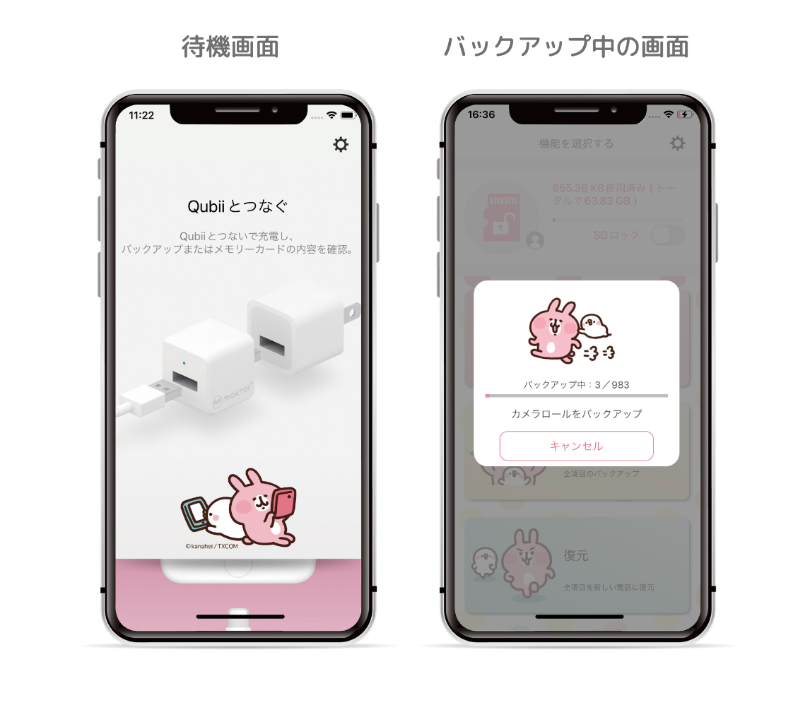 Qubii Duo カナヘイ小動物コラボ ピスケ USB-C スマホバックアップ Qubii Duo【カナヘイの小動物コラボモデル】 – Maktar Japan