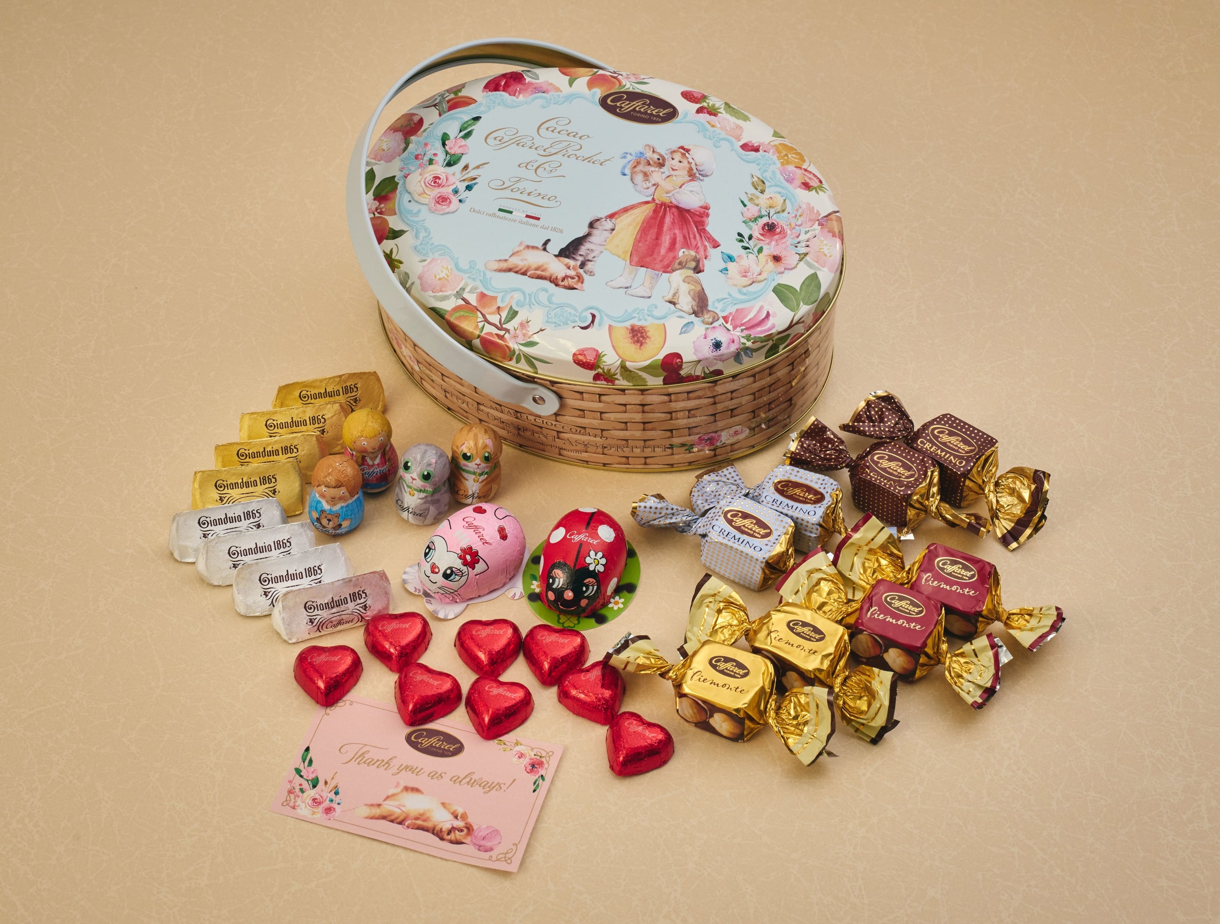 メッセージギフト オーバルバスケット缶