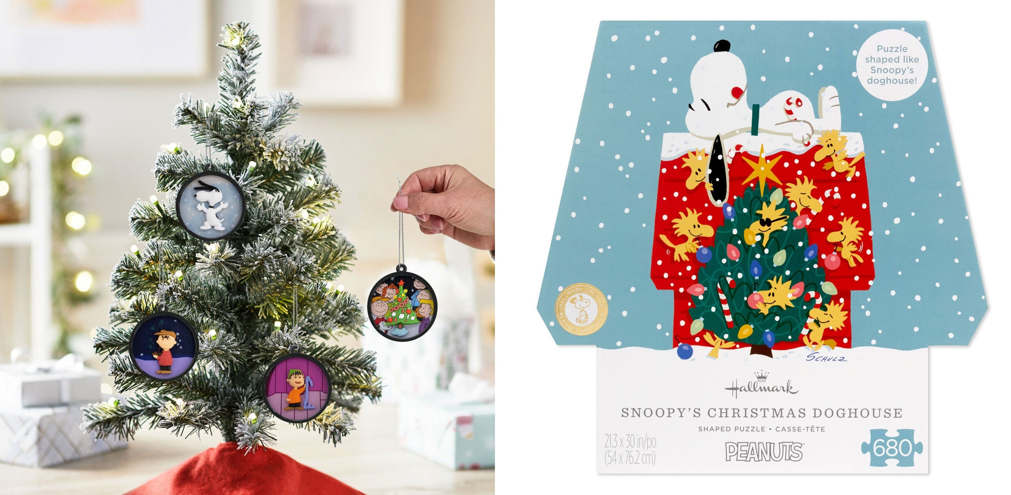 スヌーピーの輸入クリスマスオーナメントセット＆ジグソーパズルが