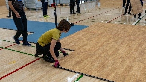 移動式スポーツフロア「ポータブルフィット」を開発!~大同生命SV.LEAGUEの「PFUブルーキャッツ石川かほく」で採用~