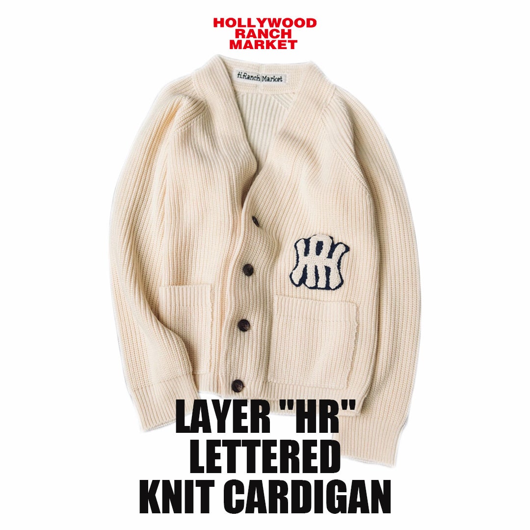 HOLLYWOOD RANCH MARKET カウチン ニット カーディガン HOLLYWOOD RANCH MARKET】「HR」ワッペンをあしらった新作ニット