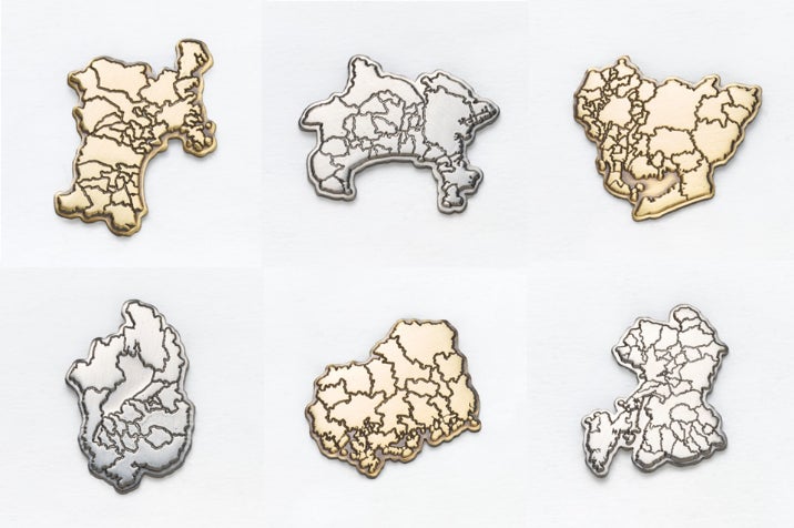 新政 頒布会 ピンバッジセットB ZENRIN Map Designブランド新商品「47都道府県ピンバッジ」を