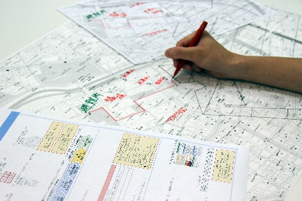 ▲地図と地図情報を組み合わせ 有事の際に活用できる施策を検討