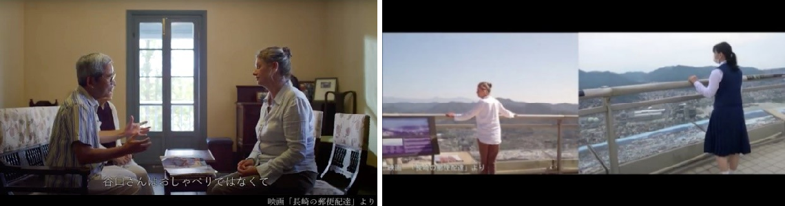 ▲長崎県内の高校生が制作した映画「長崎の郵便配達」の予告編動画のワンシーン