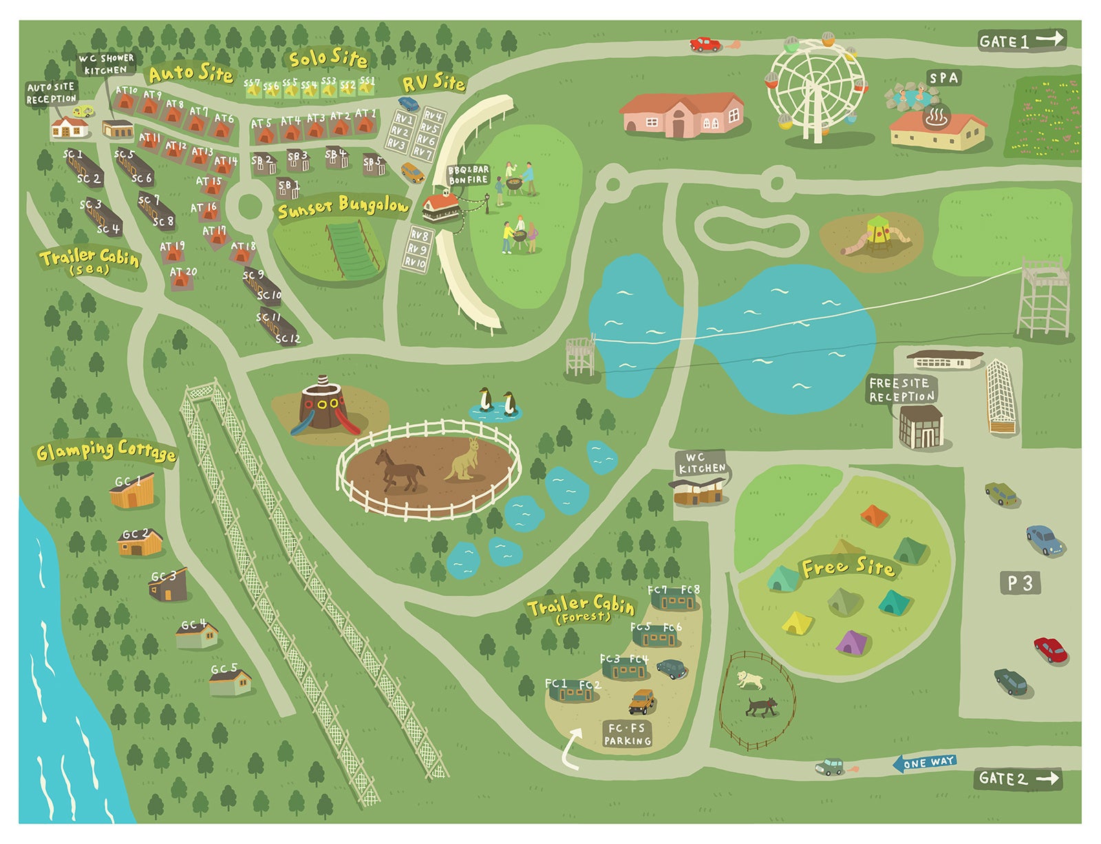 キャンプ場レイアウト