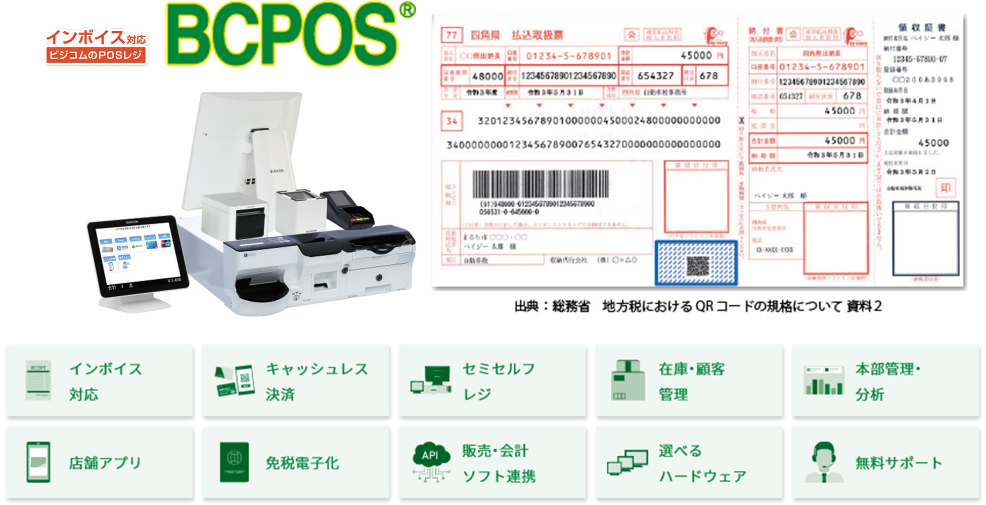 ビジコム POSレジ一式 レジロール POSレジ「BCPOS」最新バージョン登場!2023年4月から開始される