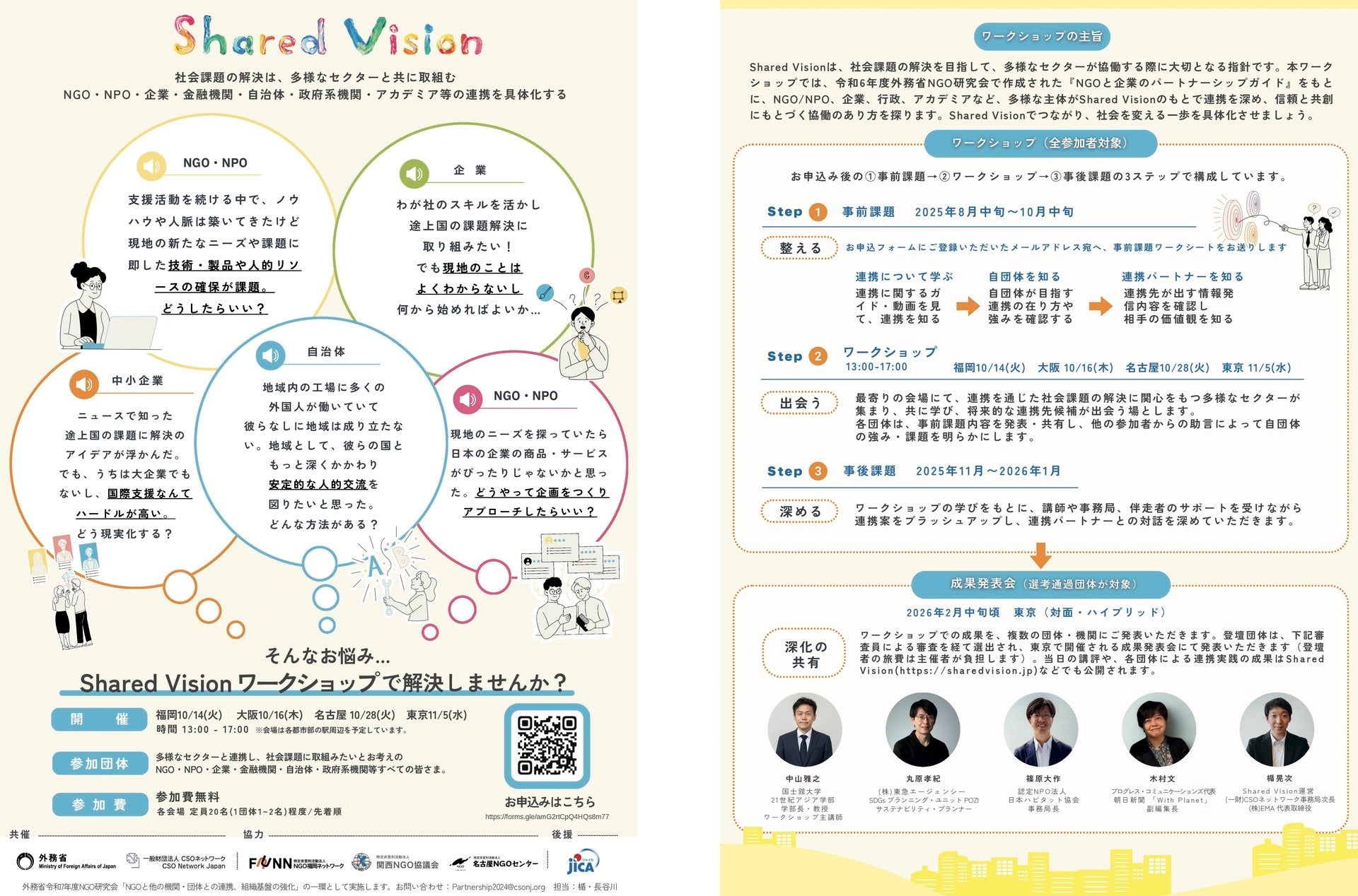 【参加者募集】社会課題の解決に向け、多様な主体が連携強化を図る「Shared Visionワークショップ」を全国4会場で開催