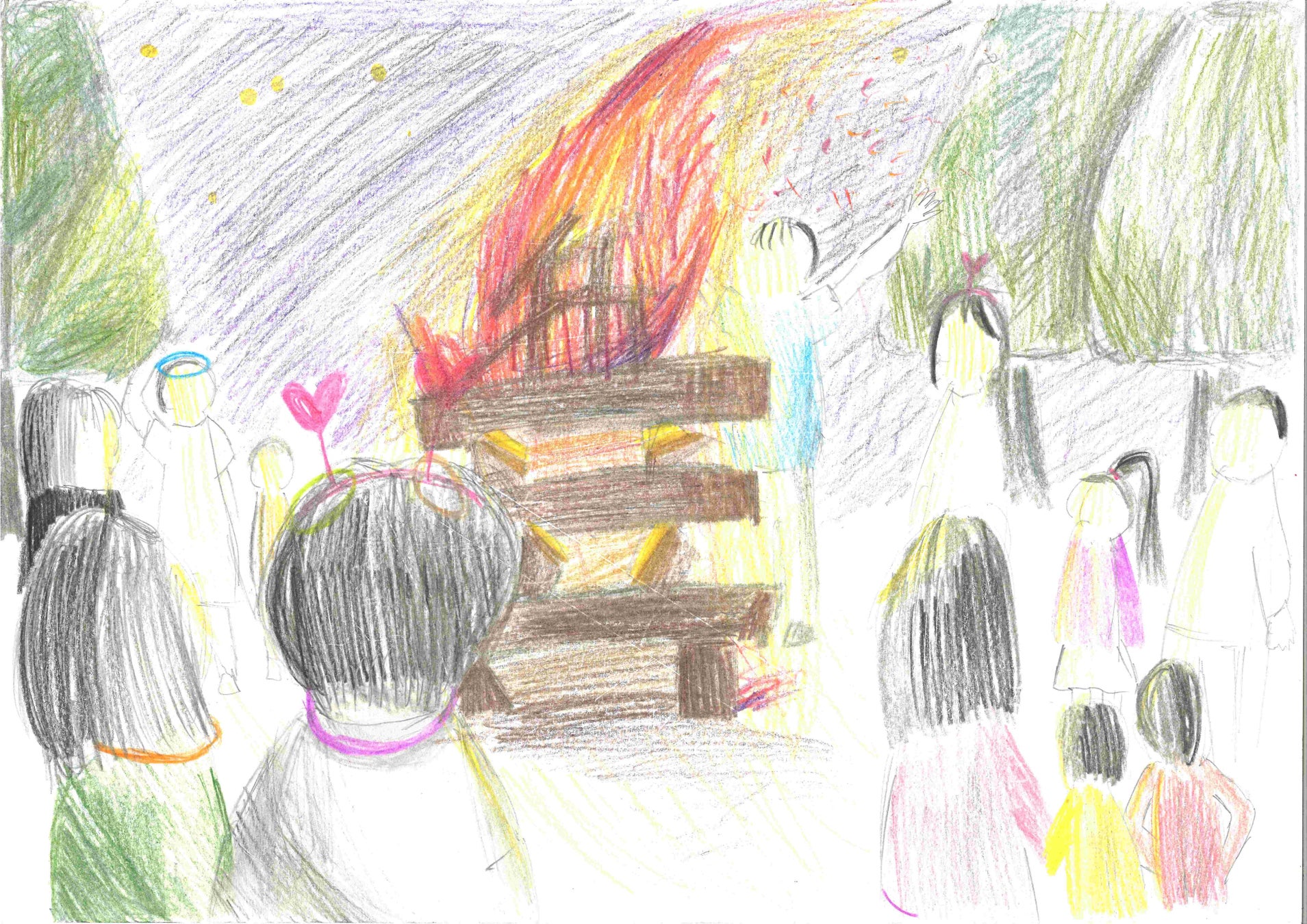 「楽しかったキャンプファイヤー」 大阪府、13 歳