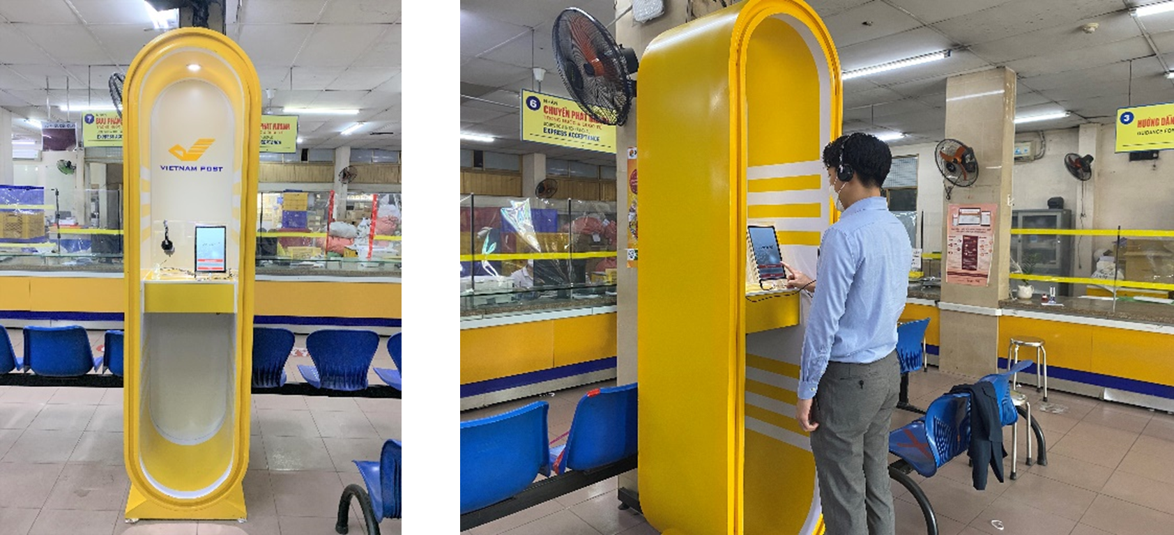 タブレット型自動契約端末「C-ACM」と、サービス利用シーン