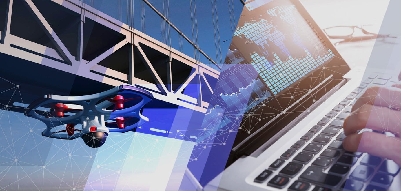 ドローン運航システムを活用したインフラ設備点検と「設備点検AIプラットフォーム」の連携イメージ