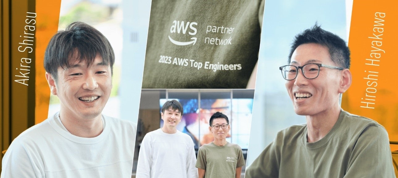 「AWS GameDay Cloud Ops Co-op 2023」にて 優勝した白須光（左）、3位で入賞した早川裕志（右）