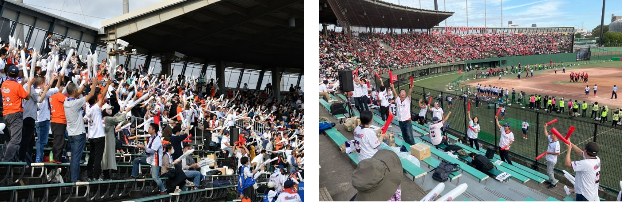 大声援のパロマ瑞穂野球場(名古屋市)