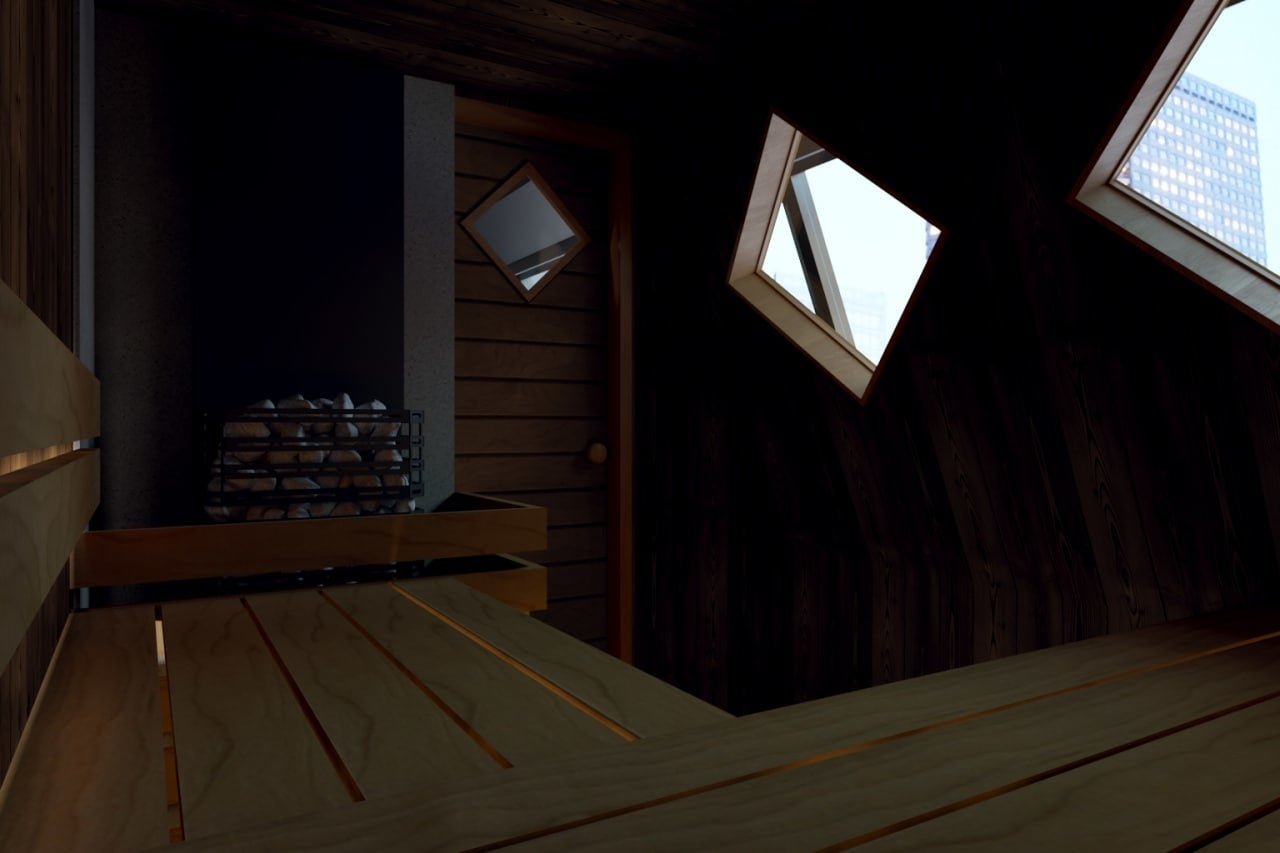 ※画像は3Dイメージです。実際のサウナ室とは一部異なる点が御座います