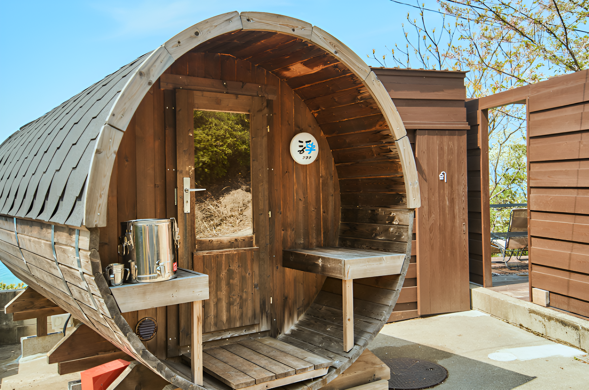 （導入モデル：最大樽型バレルサウナ 4.0m）※高橋茂雄氏と同様のモデルです
