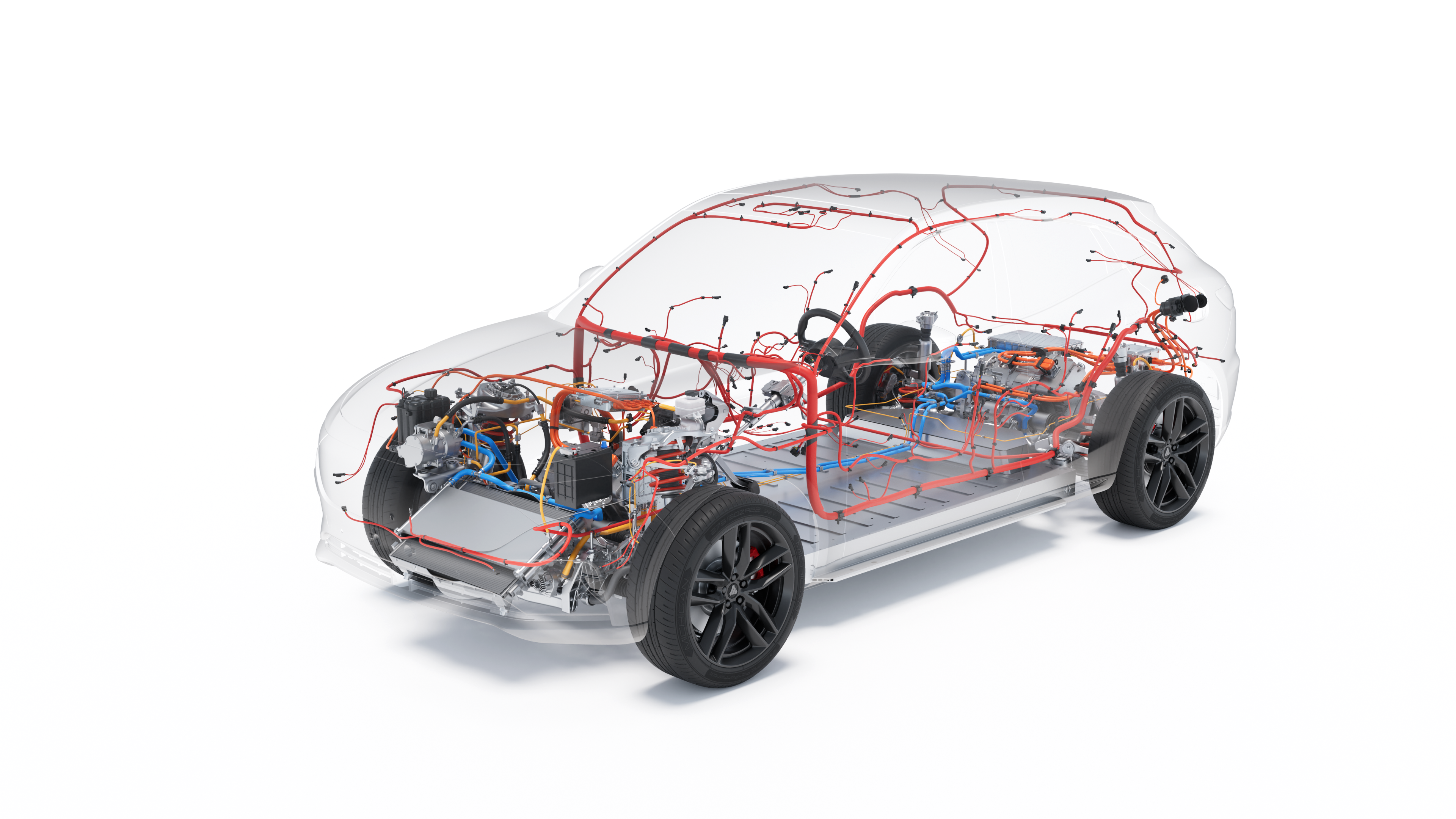 図：Altair EEvisionによる複雑なケーブルハーネスの表示