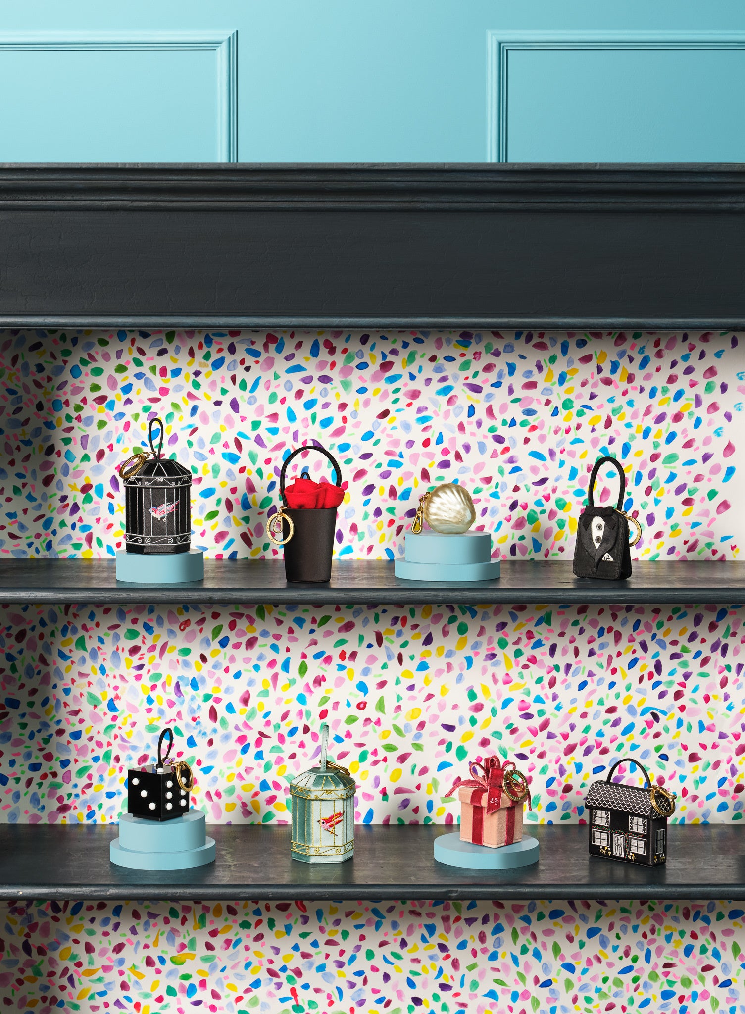 LULU GUINNESS ブルーバードケージ コレクタブルクラッチバッグ LULU GUINESS◇新作 BIRDCAGE COLLECTIBLES◇鳥かご クラッチBag