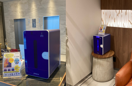 名鉄インのフロントやロビーで「コンパクトタイプUV-C除菌機」が稼働