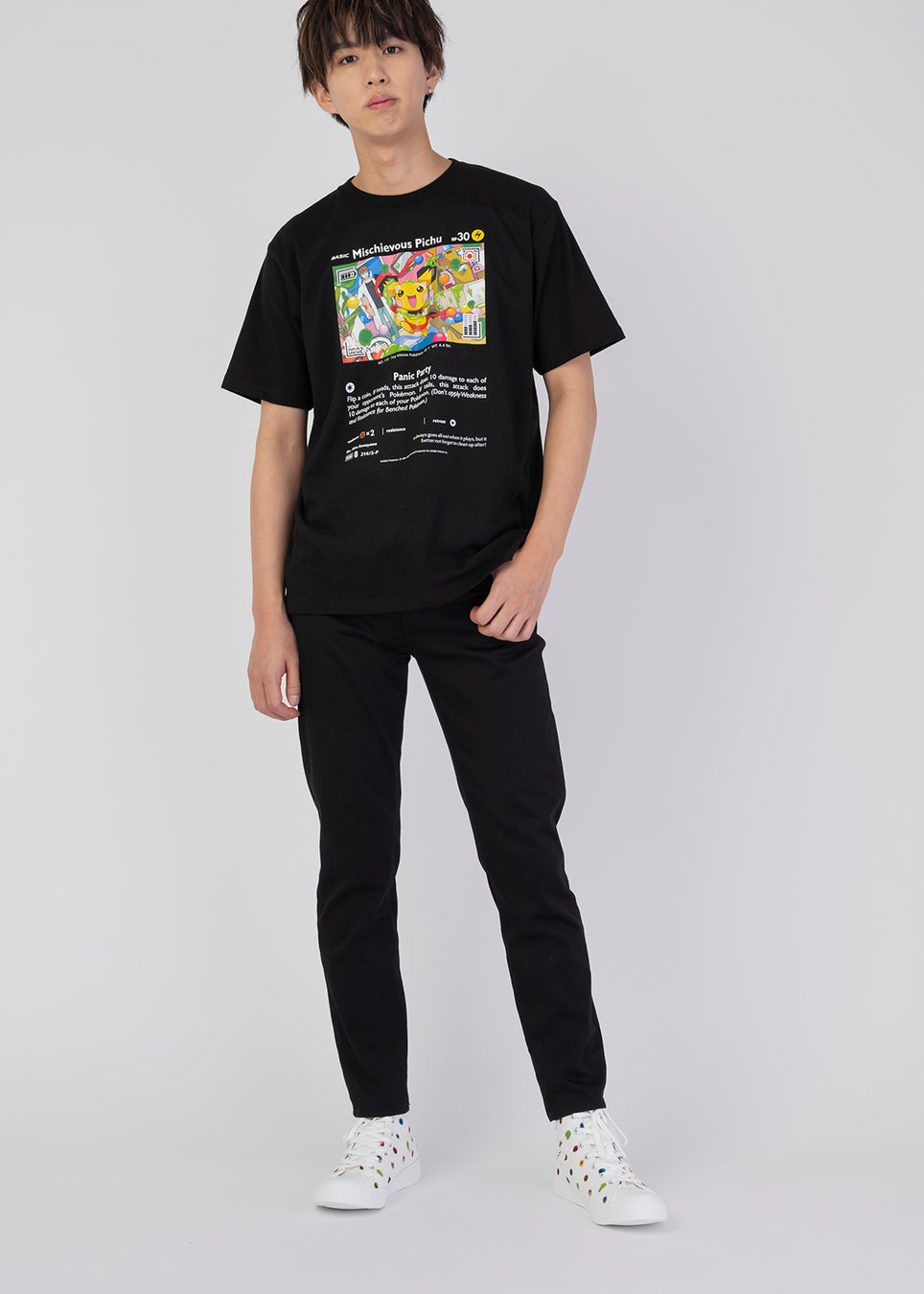 Tシャツ「いたずら好きのピチュー」(black)