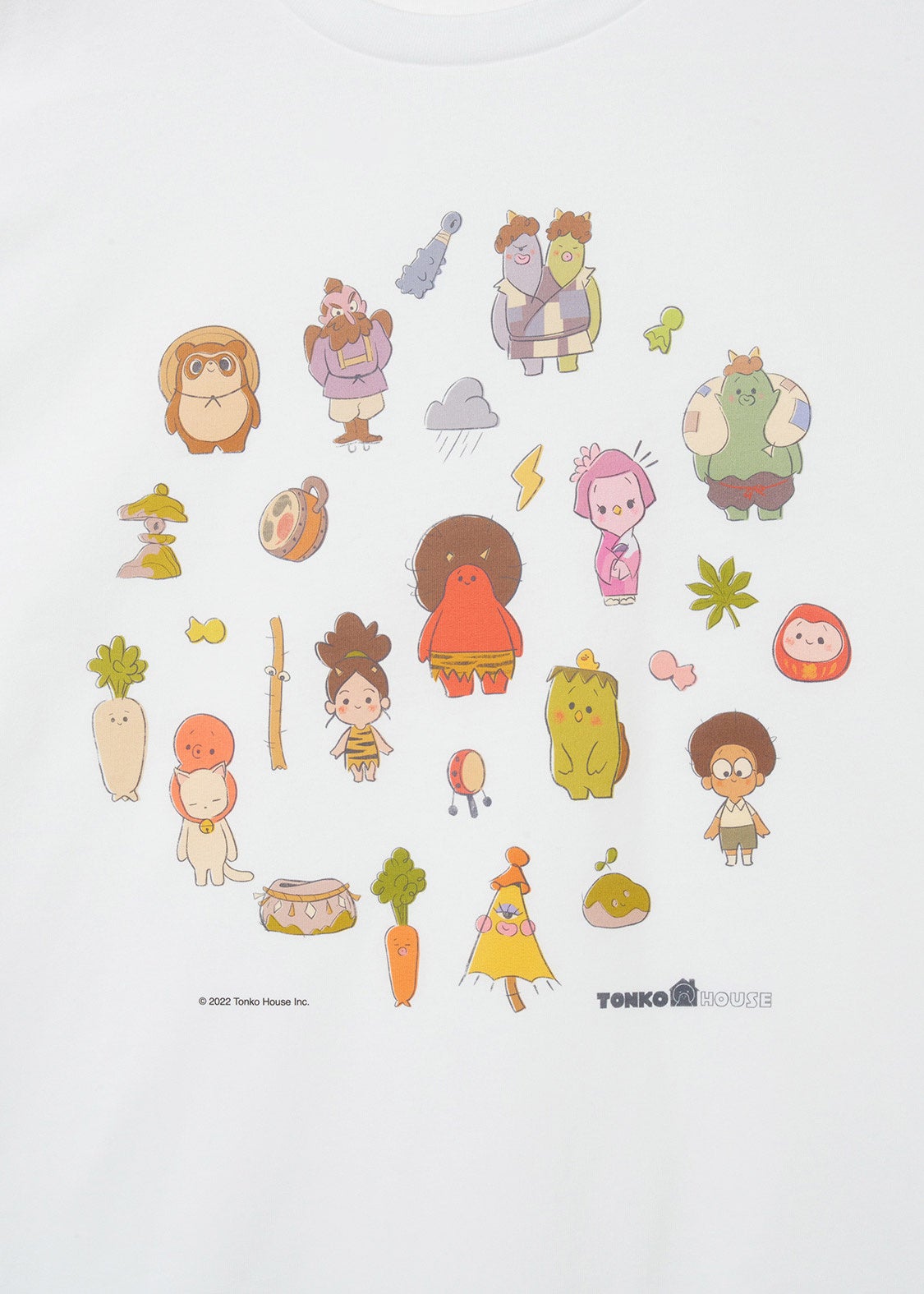 Tシャツ「神々山の仲間たち」表面デザイン