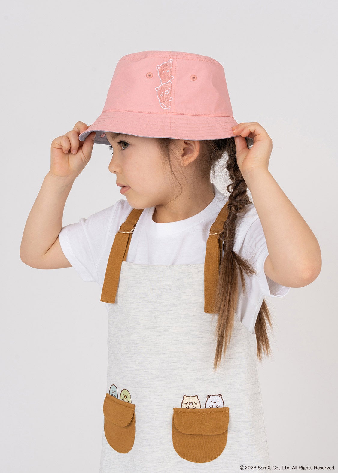 キッズリバーシブルバケットハット「みにっコ パターン 2」刺繍デザイン
