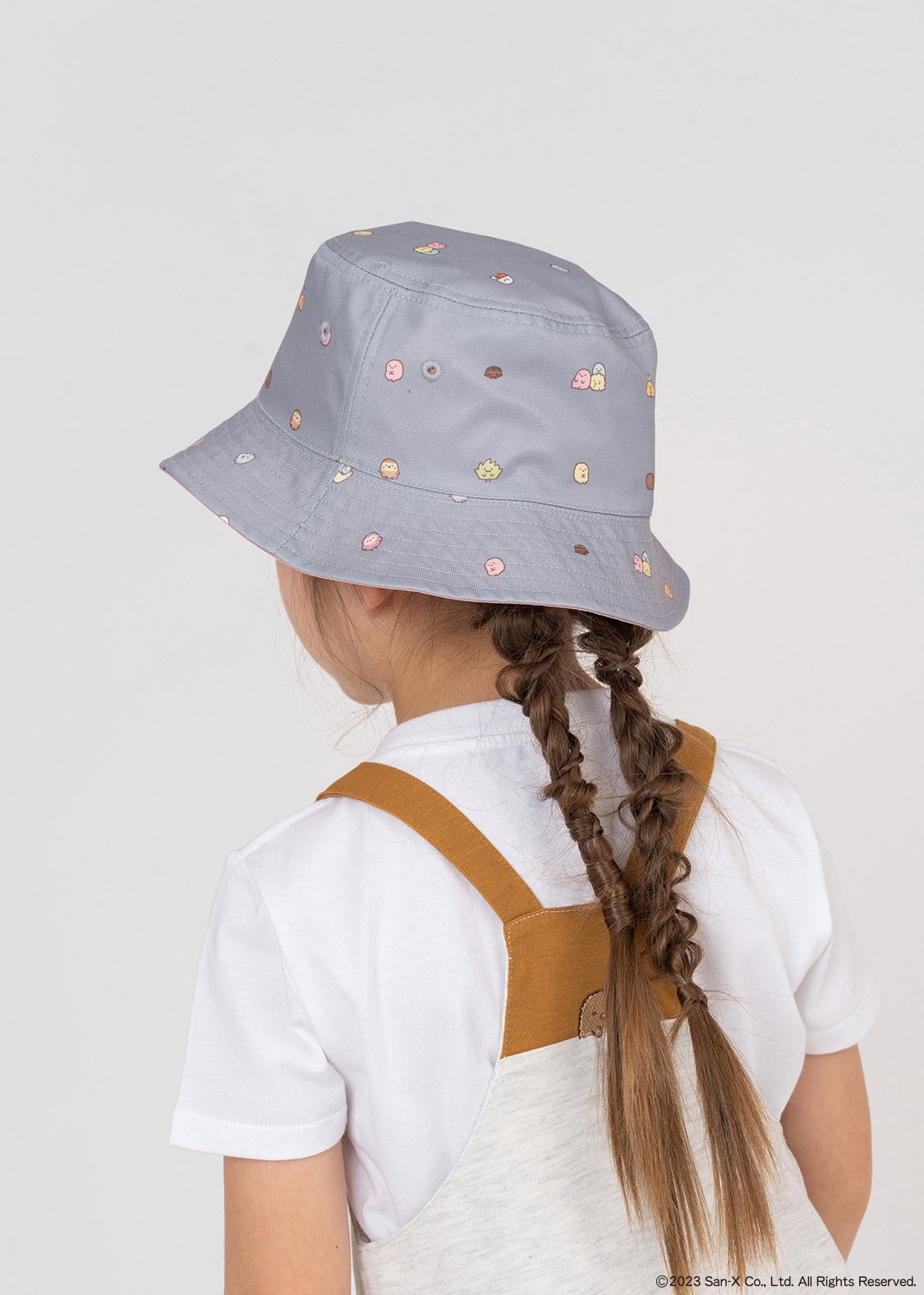 キッズリバーシブルバケットハット「みにっコ パターン 2」総柄デザイン